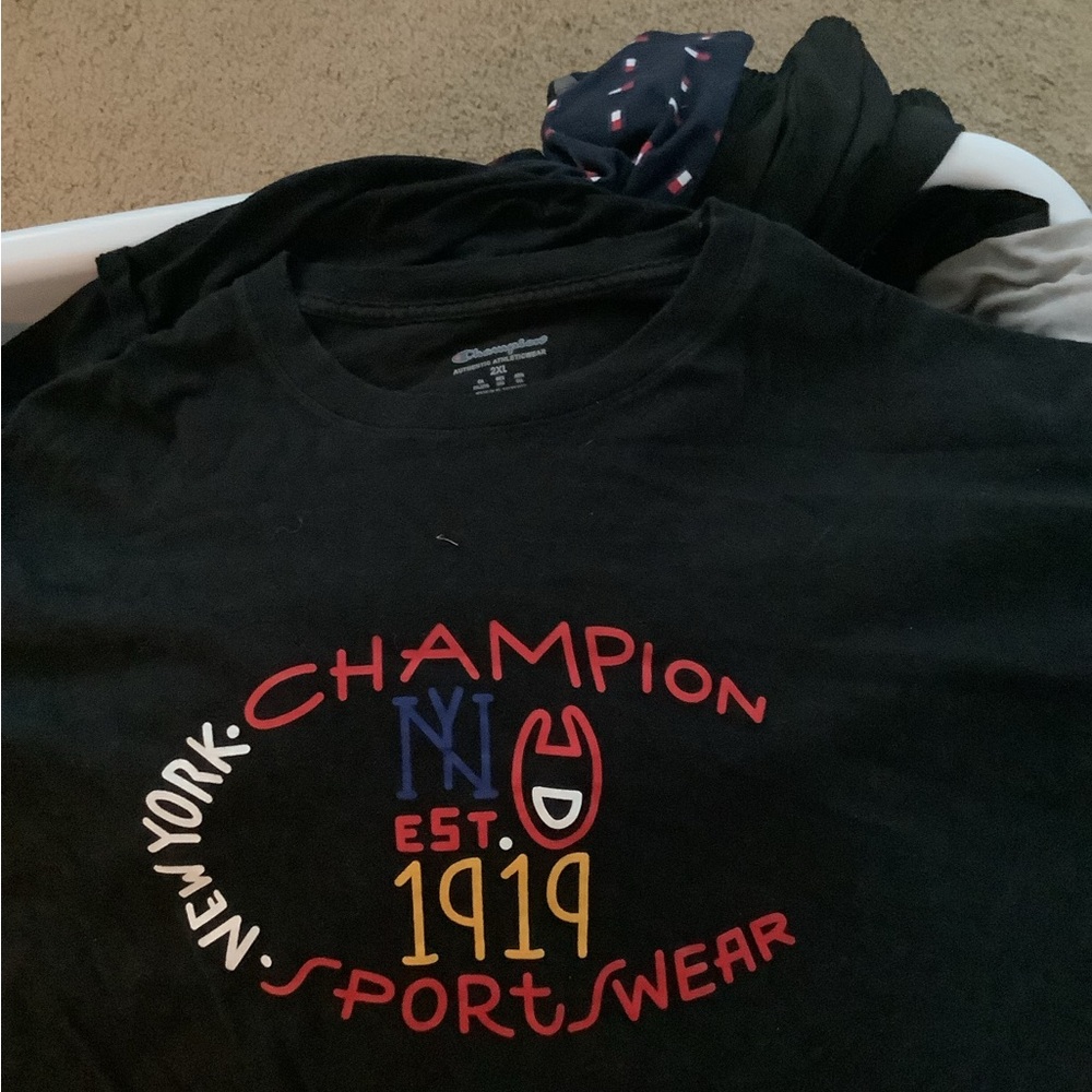 Champion Black T-Shirt with Colorful Graphic